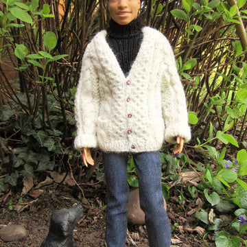 1:6th scale Man's Aran cardigan