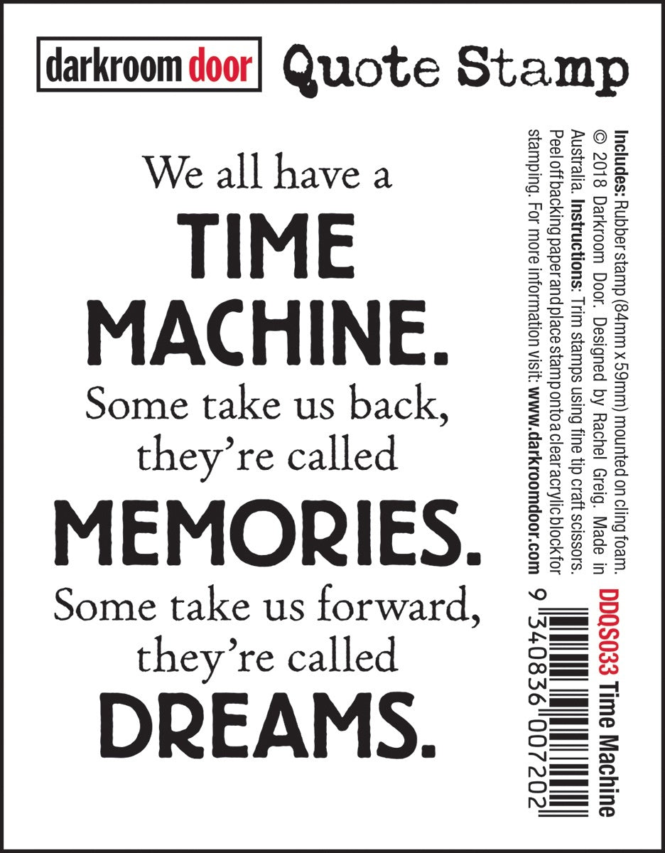Darkroom Door Quote Cling Stamp 3.3"X2.3" - Time Machine