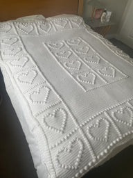 Not a Granny Square Bobble Heart Blanket