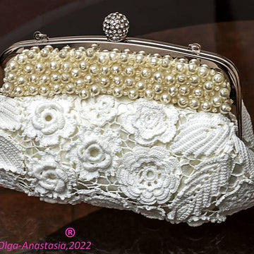 Irish lace bridal handbag