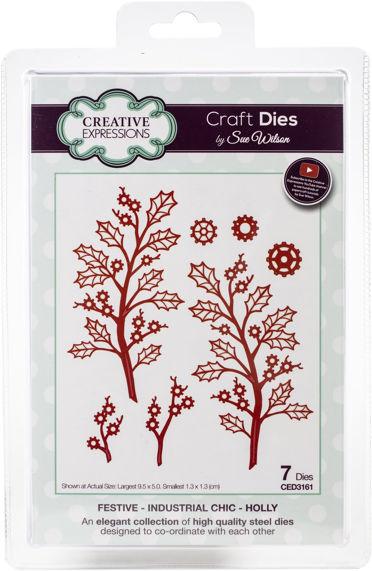 Creative Expressions Festive Craft Dies By Sue Wilson - Industrial Chic-Holly