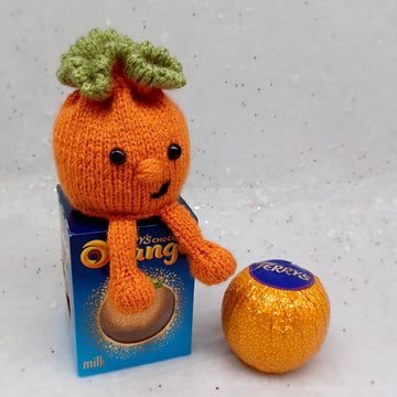 PDF Christmas Knitting Pattern DK Decoration Chocolate Orange Cover Drawstring Bag Gift Charity knit EASY Christmas Eve Box Sprout Pudding