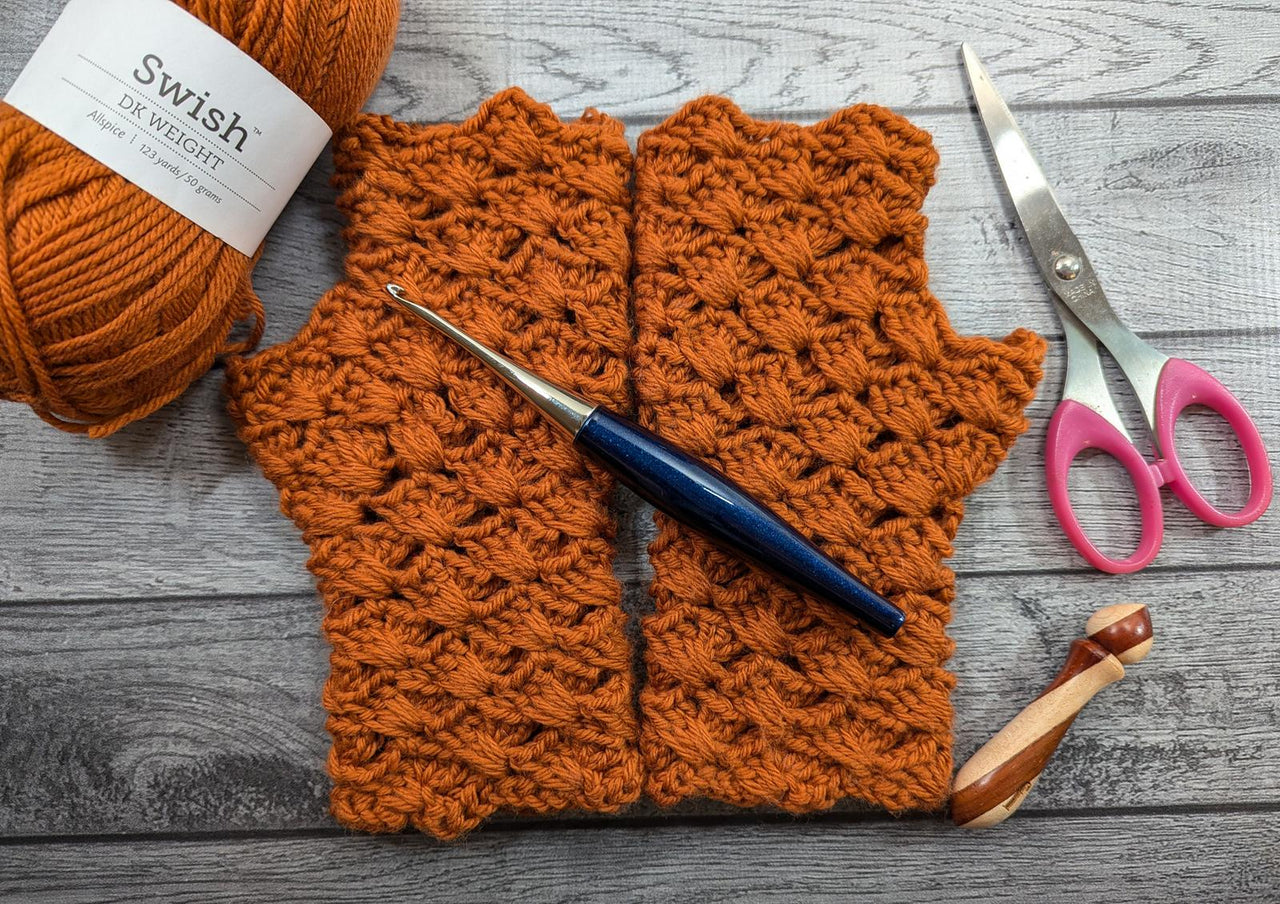 Autumn Waves Fingerless Gloves