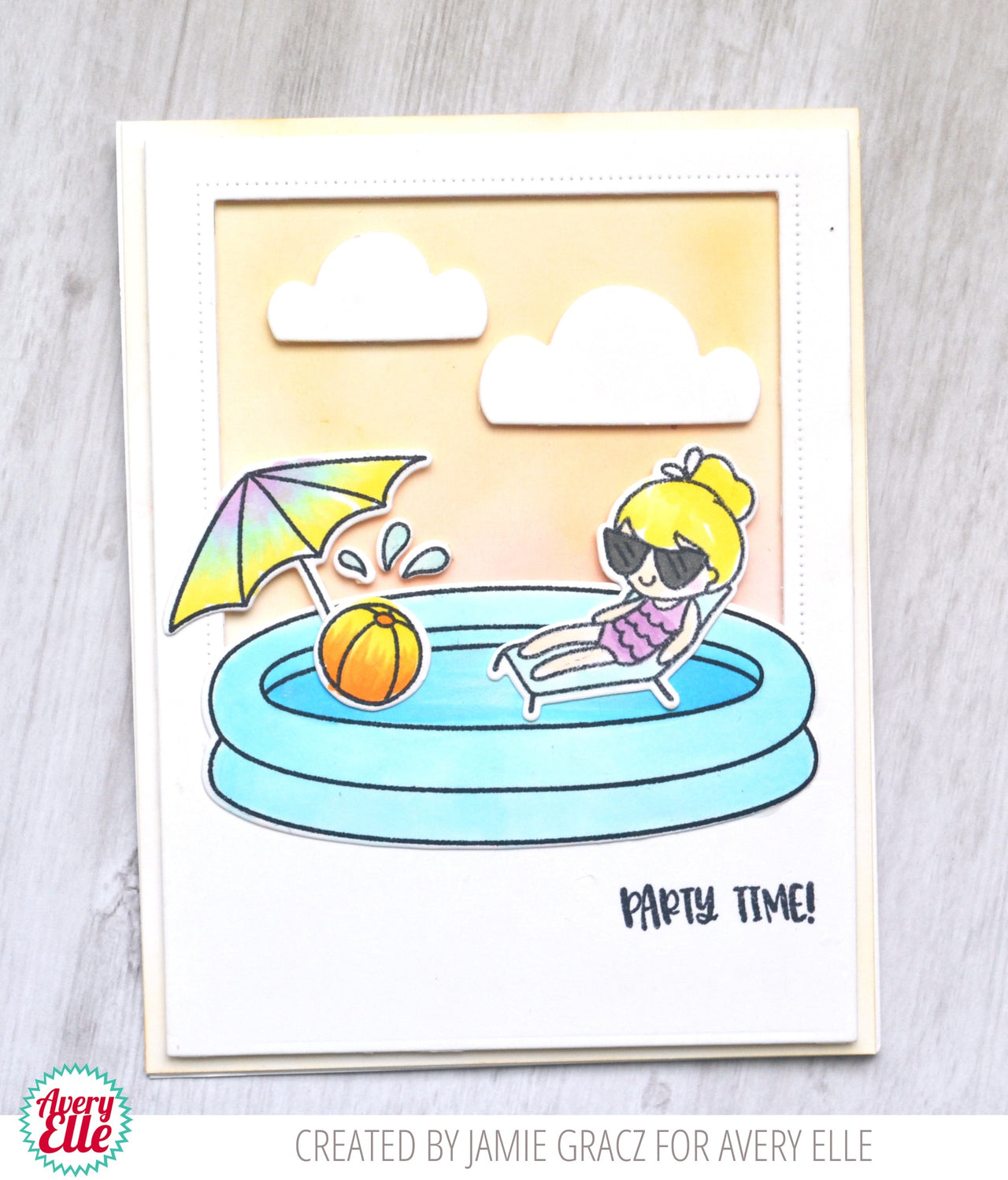 Avery Elle Clear Stamp Set 4"X6" - Pool Party