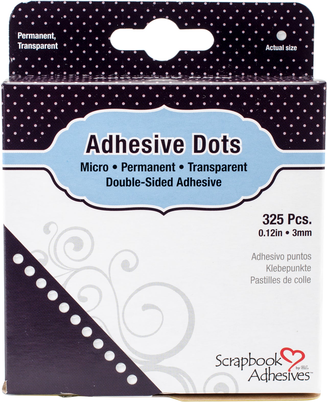 3L Scrapbook Adhesives Micro Dots 325/Pkg - Permanent, .12"