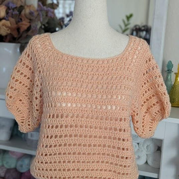 Peach Blossom Crochet Top