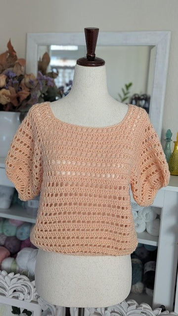 Peach Blossom Crochet Top