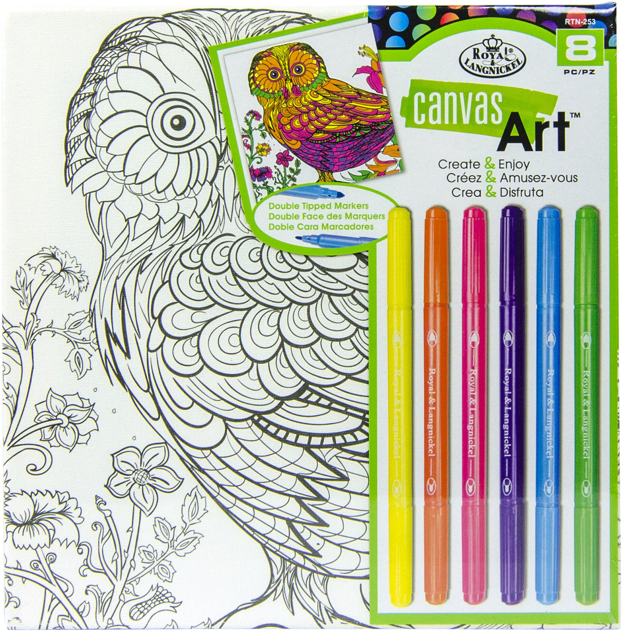 Royal Brush Canvas Art Markers Kit 10"X10" - Owl