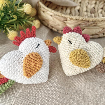 Crochet chicken and rooster toy Amigurumi pattern chick Crochet ornament Easter decorations
