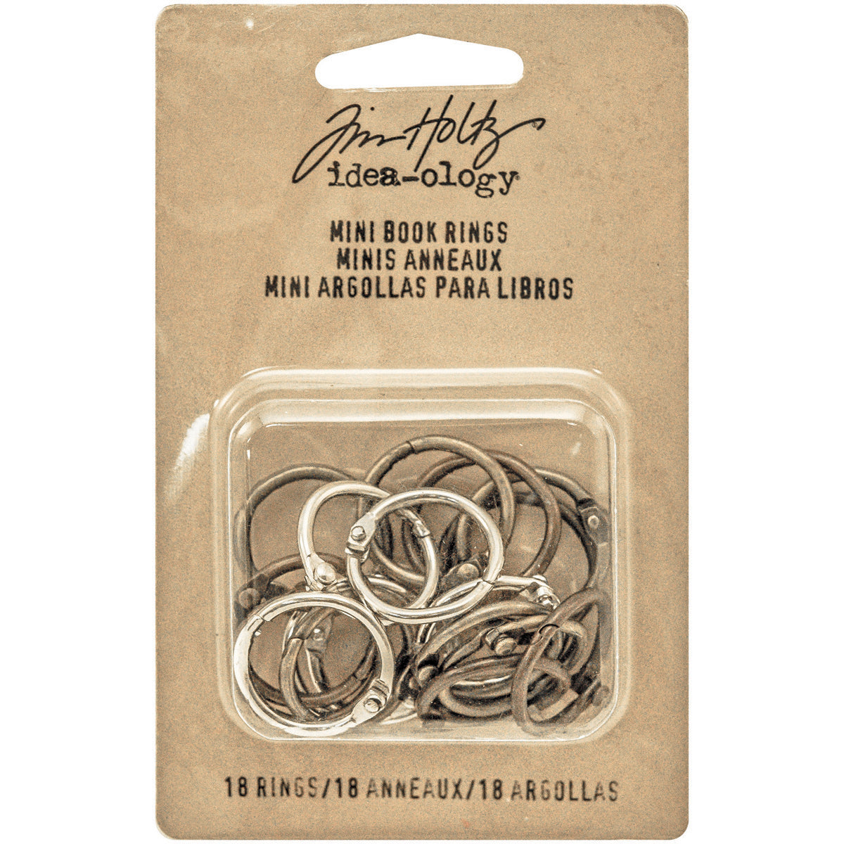 Advantus Idea-Ology Metal Mini Book Rings .75" 18/Pkg - Silver, Antique Brass & Antique Copper