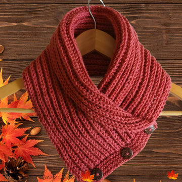 Buttoned Cowl Knitting Pattern - Collar Stile Neck Warmer