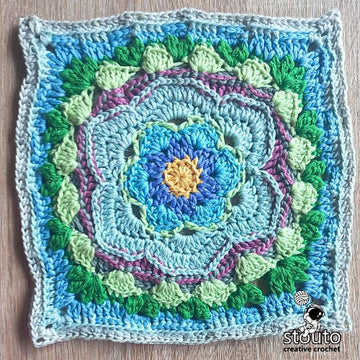Bold Buttercup Flower Crochet Square