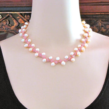 Satin Pillow Stitch Necklace