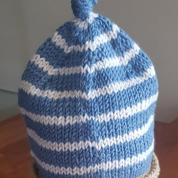 Contrast Stripe Knotted Baby Beanie