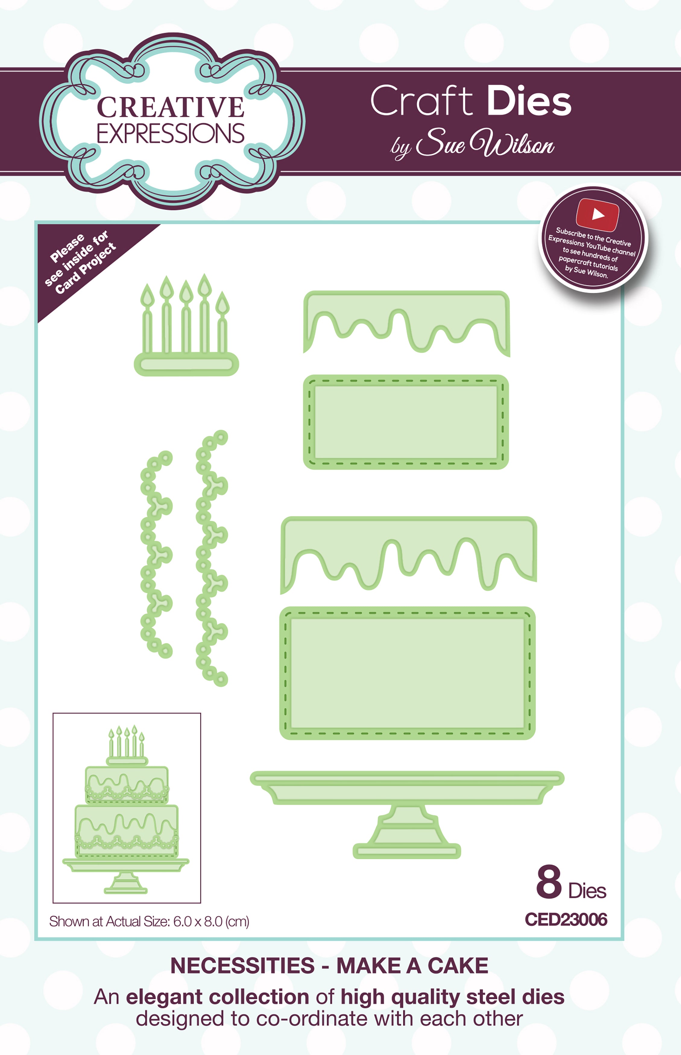 Creative Expressions Craft Dies By Sue Wilson - Necessities-Make A Cake 2.36"X3.15"