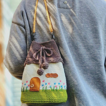 Fairy house crossbody bucket bag crochet pattern T17