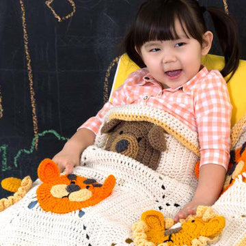 Lions and Tigers and Bears Blanket in Red Heart Super Saver Economy Solids - LW4684 - Downloadable PDF
