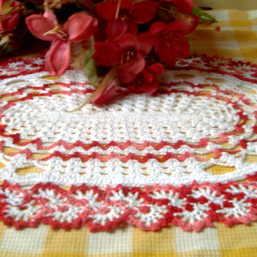Crochet Doily Pattern,Enchanting Oval Doily,Oval doily Pattern
