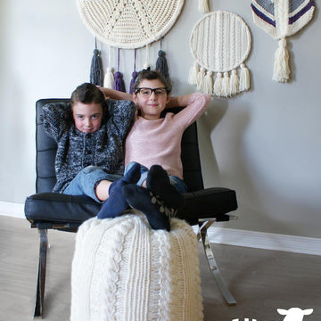 Cable Knit Footstool (2015018)