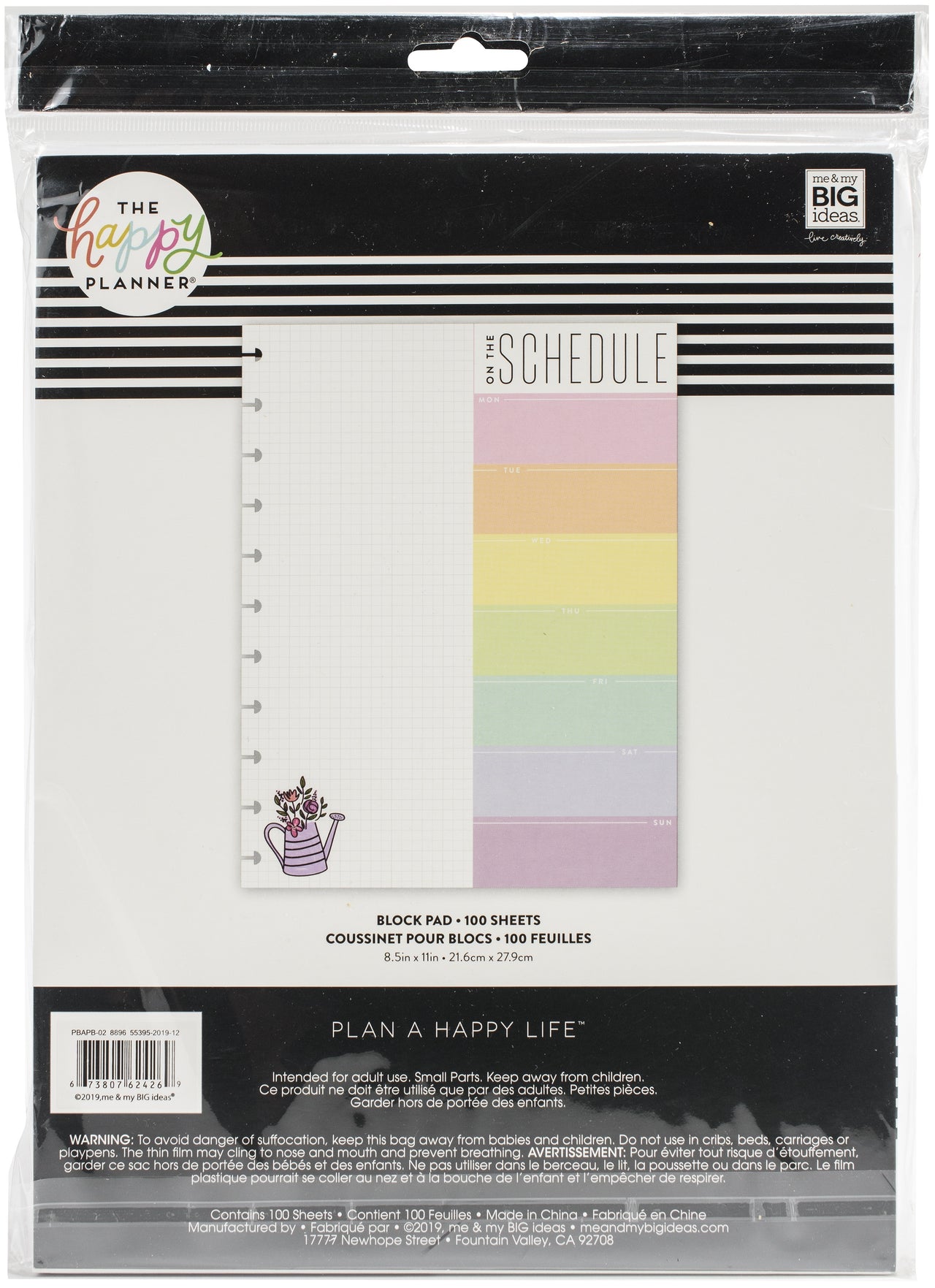 Happy Planner Big Block Pad 12"X4.5" 100/Pkg - Pastel