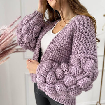 Chunky Knit Cardigan Knitting Pattern, Bubble Sleeve Cardigan Oversized PATTERN, Knit Cardigan Women's Cardigan Pattern