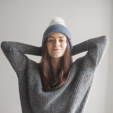 Double Brim Beanie - Knit hat for women + VIDEO