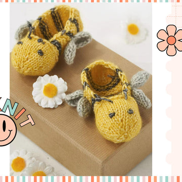 Baby Bumble Bee Booties Knitting Pattern