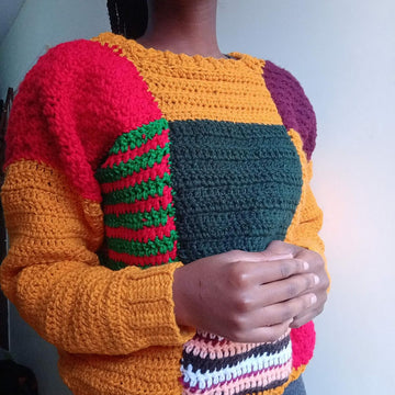 Patchwork crochet sweater