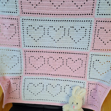 Hearts Galore Filet Blanket