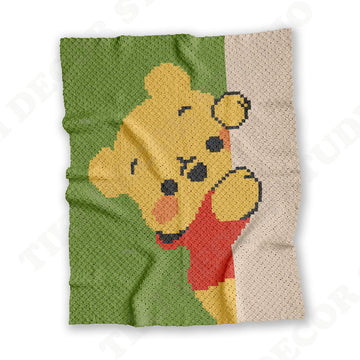 Baby Winnie the Pooh Blanket Kids' Room Home Decor C2C Crochet Pattern
