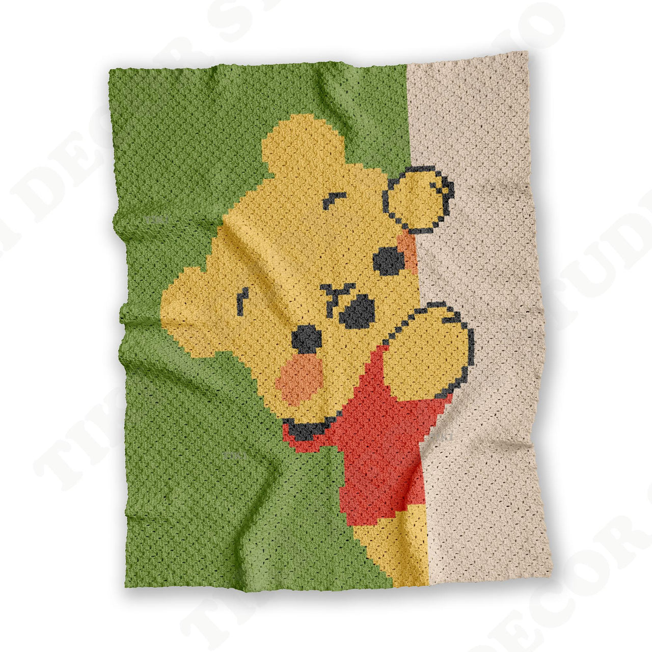 Baby Winnie the Pooh Blanket Kids' Room Home Decor C2C Crochet Pattern