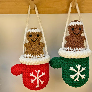 Gingerbread Crochet, Gingy Pop in a Mitten Toy