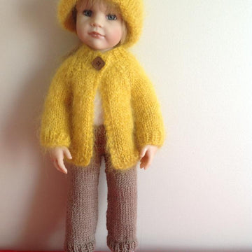 Mohair Jacket, Hat and trousers for 18" Doll