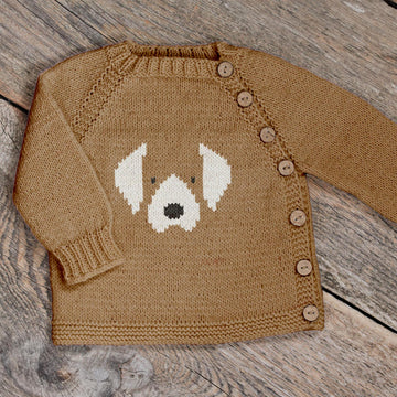 Beagle Dog Asymmetrical Baby Pullover Knitting Pattern