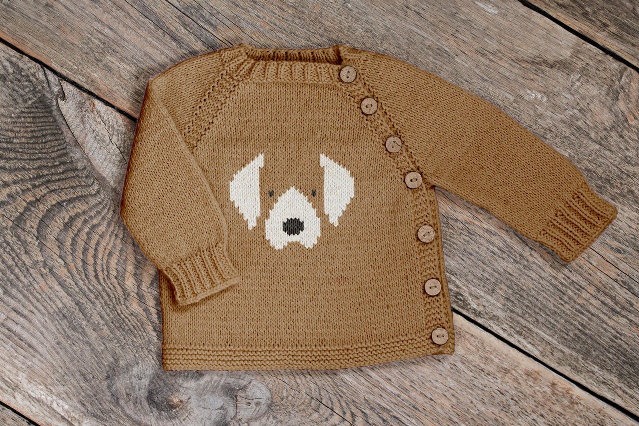 Beagle Dog Asymmetrical Baby Pullover Knitting Pattern