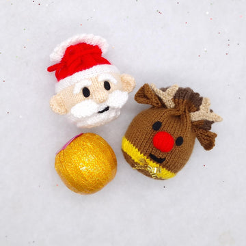 Chocolate Orange Sack Gift Bags - Santa & Reindeer