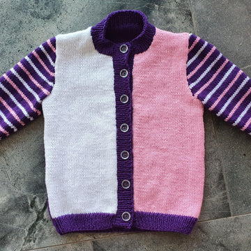 Phoebe - Child’s 8ply cardigan in three colours
