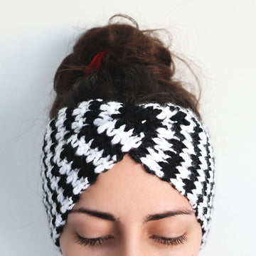 Houndstooth Twist Front Headband