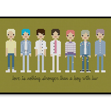 BTS Boy With Luv 2 - PDF Cross Stitch Pattern