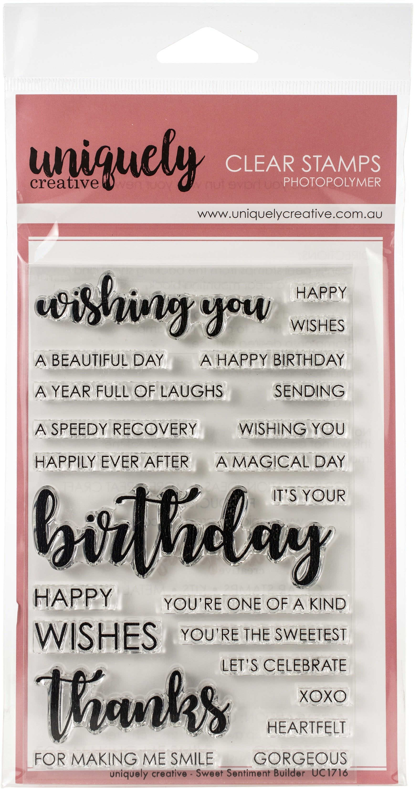Uniquely Creative 4"X6" Clear Stamps 23/Pkg - Sweet Sentiment Builder