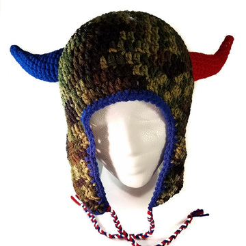 Horned Football Earflap Hat