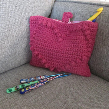 Bobble Heart Zippered Pouch