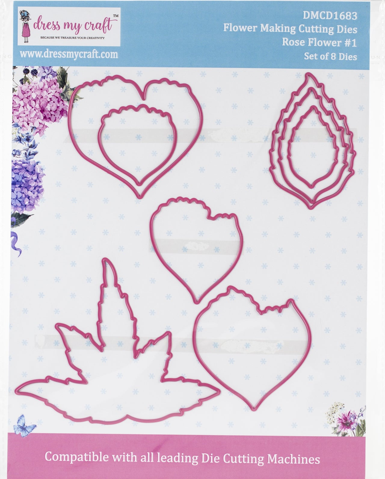 Dress My Craft Dies - Rose Flower #1 .86" To 4.25"