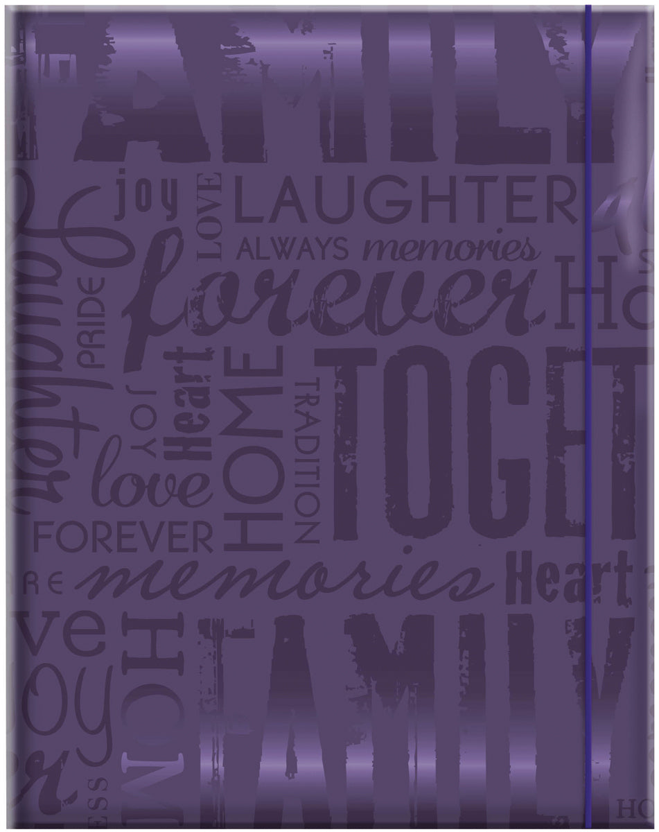 MBI Embossed Gloss Expressions Photo Album 4.75"X6.5" - Family - Deep Purple