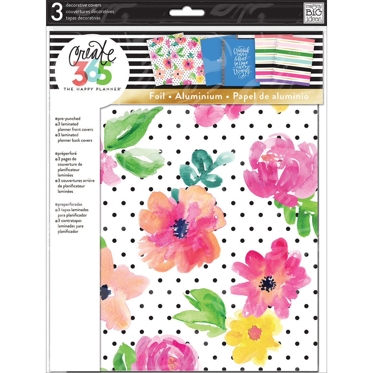 The Happy Planner Big Planner Covers 9.25"X11.5" 3/Pkg - April Flowers