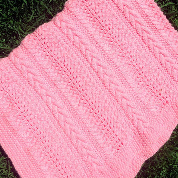 Sandi Cable & Lace Baby Blanket
