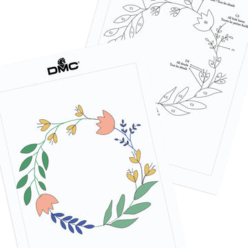 Floral Wreath  in DMC - PAT0054 -  Downloadable PDF