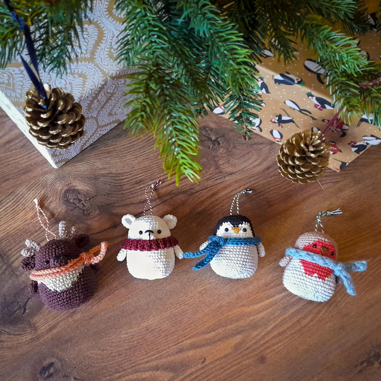 Festive Friends Christmas Animals Baubles Decorations Ornaments