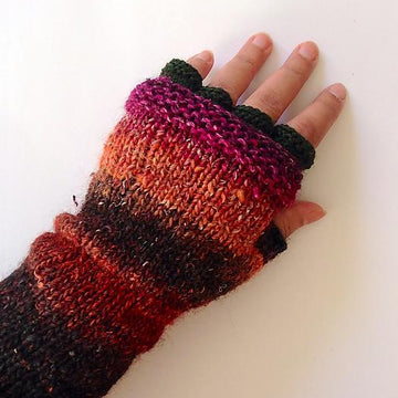 January sunset fingerless gloves
