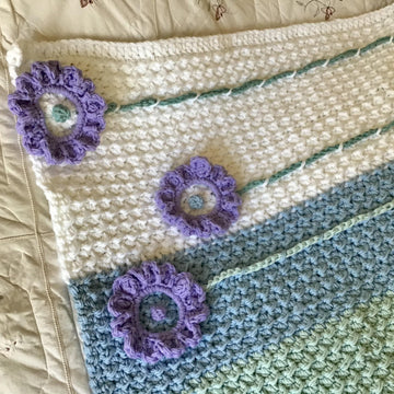 Lilac Sunflower Baby Blanket